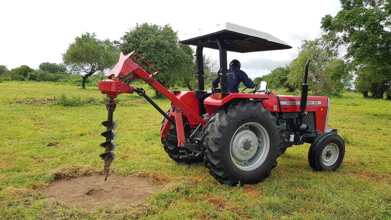 Digging a hole to plant a tree