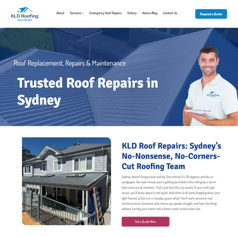 KLD Roof Repairs Website